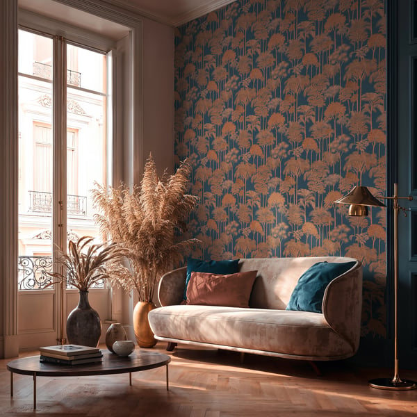 Galerie Wallpaper Product code: HV41084_2 - Havana 2 Wallpaper Collection - Blue, Metallic Colours -  
