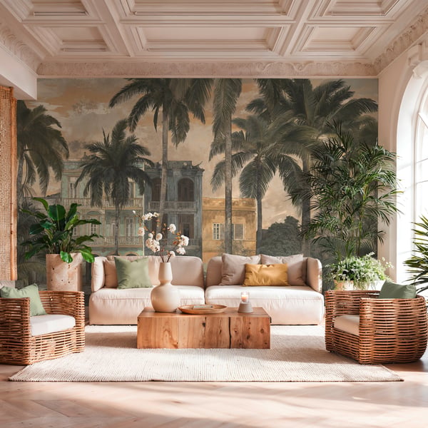 Galerie Wallpaper Product code: HV41107M_2 - Havana 2 Wallpaper Collection - Beige, Multi-Colour, Green Colours -  