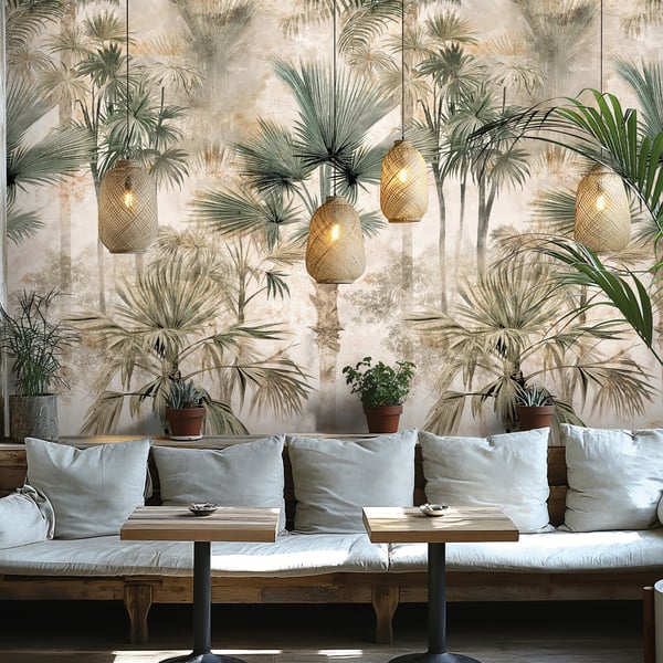 Galerie Wallpaper Product code: HZ62086M_2 - Horizon Wallpaper Collection - Beige Cream Green Colours -  