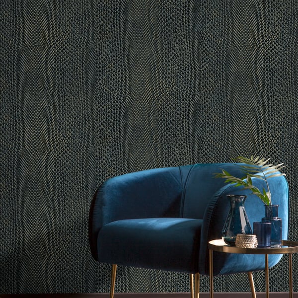 Galerie Wallpaper Product code: NHW1038_2 - Enchanted Wallpaper Collection - Blue Gold Colours -  