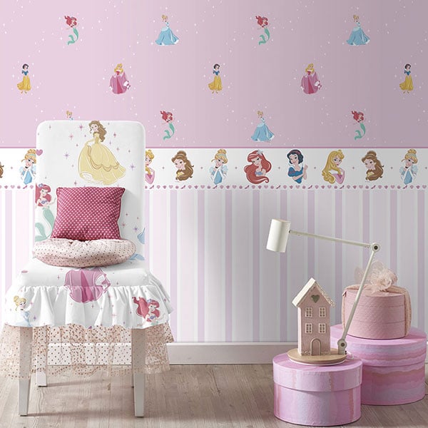 Galerie Wallpaper Product code: Pink-Disney-Princess-Theme - Magical Kingdom Wallpaper Collection -   