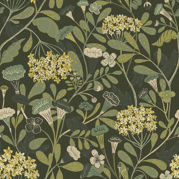 Galerie Wallpaper Product code: S55022 - Sommarang Wallpaper Collection - Dark green Colours -  