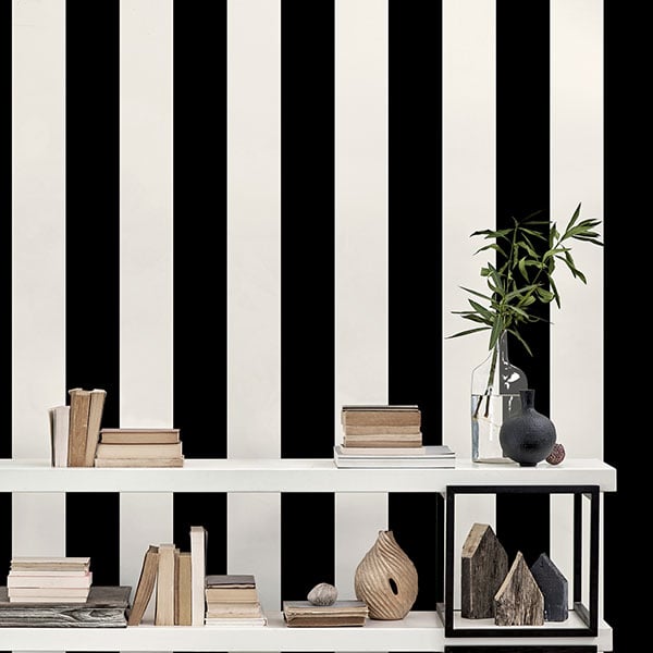 Galerie Wallpaper Product code: SY33937R - Simply Stripes 3 Wallpaper Collection - Pearl Black Colours -  