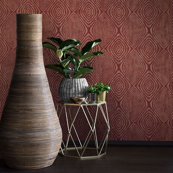 Galerie Wallpaper Product code: TP21282R - Passenger Wallpaper Collection - Red Terracotta Gold Colours -  