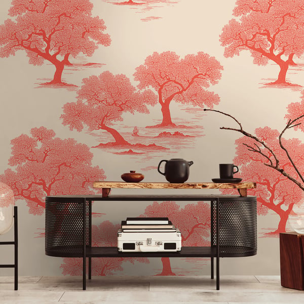 Galerie Wallpaper Product code: WH45242M_2 - Welcome Home Murals Wallpaper Collection - Cream, Pink, Red Colours -  