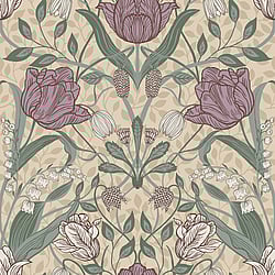Galerie Wallcoverings Product Code: 33007 - Apelviken Wallpaper Collection Galerie Wallcoverings Product Code 33007 - Apelviken Wallpaper Collection - Beige Green Pink Brown Colours - Tulip Trail Design