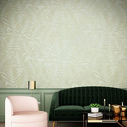 Galerie Wallcoverings Product Code: 34003 - Hotel Wallpaper Collection Galerie Wallcoverings Product Code 34003 - Hotel Wallpaper Collection - Green, Beige Colours - Botanical leaves design Design