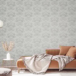 Galerie Wallcoverings Product Code: 34014 - Hotel Wallpaper Collection Galerie Wallcoverings Product Code 34014 - Hotel Wallpaper Collection - Grey, Silver Colours - A textured damask Design