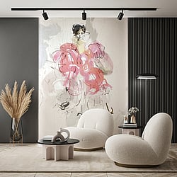 Galerie Wallcoverings Product Code 35898 - Fashion Icon Wallpaper Collection - Beige Rose Colours - Fashion Icon Ballgown Mural Design