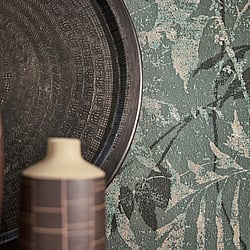 Galerie Wallcoverings Product Code HZ62051 - Horizon Wallpaper Collection - Blue Green Metallic Colours - Cloud Forest Design