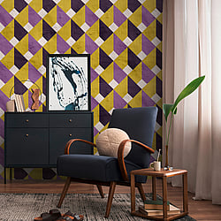 Galerie Wallcoverings Product Code WH45217M - Welcome Home Murals Wallpaper Collection - Cream, Yellow, Lilac Colours - Mod Mosaic Design