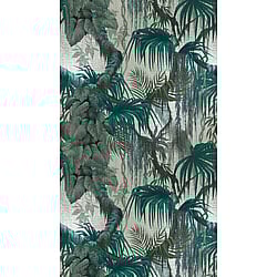 Galerie Wallcoverings Product Code WH45232M - Welcome Home Murals Wallpaper Collection - Blue, Grey, Green Colours - Jungle Foliage with Layered Palms and Vines Design