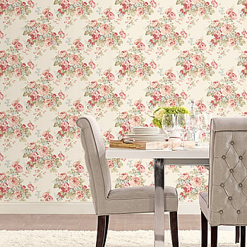 Galerie Wallcoverings Product Code AB27614 - Abby Rose 4 Wallpaper Collection - Cream Pink Blue Olive Green Colours -  
