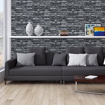 Galerie Wallcoverings Product Code BB51112 - Bricks And More Wallpaper Collection - Grey Black Colours -  
