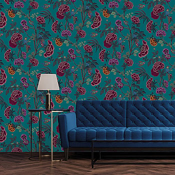 Galerie Wallcoverings Product Code DA23243 - Luxe Wallpaper Collection - Green Red Colours -  