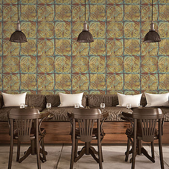 Galerie Wallcoverings Product Code G45376 - Grunge Wallpaper Collection - Gold Blue Colours -  