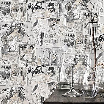 Galerie Wallcoverings Product Code G56115 - Nostalgie Wallpaper Collection - Silver Grey Colours -  