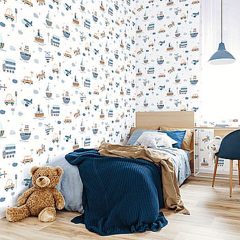 Galerie Wallcoverings Product Code G78416 - Tiny Tots 2 Wallpaper Collection - Brown Sky Blue Navy Colours -  