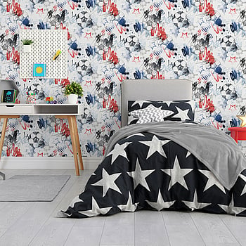Galerie Wallcoverings Product Code G78568 - Kids & Teens Wallpaper Collection - Navy Red Black Orange Colours -  