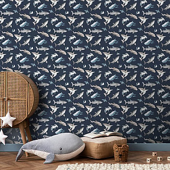 Galerie Wallcoverings Product Code G78590 - Kids & Teens Wallpaper Collection - Navy Choke Blue Brown Colours -  
