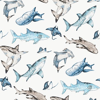 Galerie Wallcoverings Product Code G78592 - Kids & Teens Wallpaper Collection - White Blue Brown Colours -  