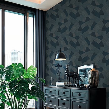 Galerie Wallcoverings Product Code HV41074 - Havana 2 Wallpaper Collection - Blue, Grey, Metallic Colours -  