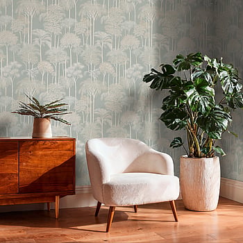 Galerie Wallcoverings Product Code HV41082 - Havana 2 Wallpaper Collection - Cream, Green, Metallic Colours -  